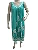 Womans Gift Idea Dress Turquoise Paisley Printed Boho Maxi Caftan