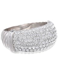 Sterling Silver Swarovski Crystal, Rhodium Plated Ring