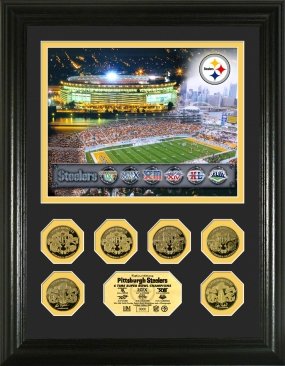 Pittsburgh Steelers 6x Super Bowl Champions 24KT Gold Coin Photo Mint