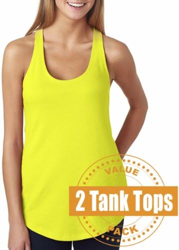 Next Level 6933 The Racerback Terry Tank -NEON YELLOW-M-2PK