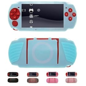 Sony Playstation Portable PSP Slim 3000 Anti-Slip Silicone Case Skin Protector Cover+ Free Screen Protector (Many Colors Available)