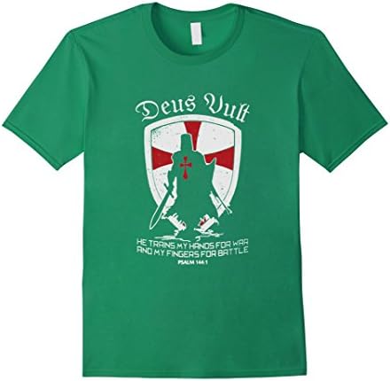 Men's Deus Vult Shirt Medium Kelly Green