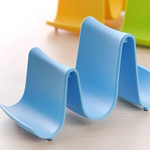 Meleg Otthon Plastic Kitchen Wave Shape Pot Pan Cover Lid Shell Stand Holder Racks Ladle Spoon Storage Rack Cooking Tools Kitchen Organizer (blue)