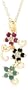 Yellow Gold Plated Sterling Silver Sapphire, Ruby, Emerald and Diamond Accent Flower Pendant, 18"