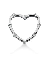 14K Gold Channel set Diamond Heart Pendant (0.40 cttw, F - G Color, SI2 Clarity)