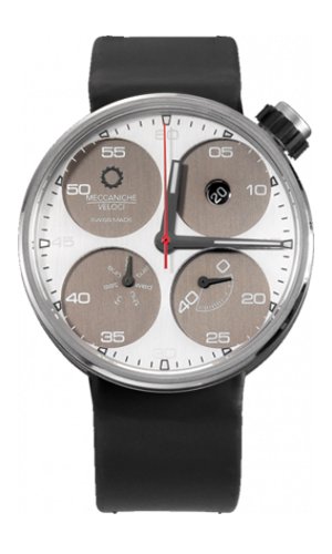 Meccaniche Veloci Men s W122N071373016 Automatic Titanium Silver and Brown Dial Day Date Watch