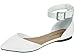 Breckelle's Women's Daisy-14 Ankle Strap Pointed Toe Ballet Flats