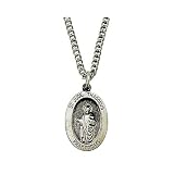 St. Jude Medal Sterling Silver Oval on 18 Chain