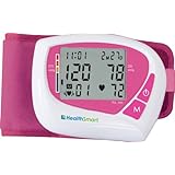 HealthSmart Automatic Wrist Blood Pressure Monitor with 60 Second Digital Readout, Pink