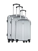 LES PTITES BOMBES Set de 3 trolleys rígidos BD-5953 (Plateado)