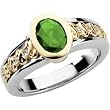 14K Two-Tone Gold Emerald and Diamond Ring