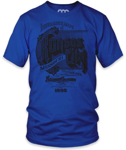 Kansas City Vintage Advert Fine Jersey T-Shirt, Royal Blue, L