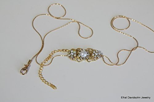 Bridal Gold Belt Sash Rhinestone Crystal Pearls Victorian Vintage Style Luxe Jewelry Wedding Dress Belt Accessory Unique Bridal Sash Chain