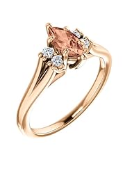 18K Rose Gold 8.00x4.00mm Marquise Cut Imperial Topaz and Diamond Ring -- LIFETIME WARRANTY