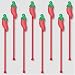 Red & Green Chili Pepper Swizzle Stir Sticks - Set of 8