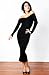 Black Calf Length Sexy Cocktail Party Dress by KD dance, Modest, Fashionable & Discreetly Sexy & Elegant, Stretch Knit Soft, Cozy & Warm, Made In New York City USA