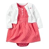 Carter's(カーターズ) 2ピースベビーソフトボディスーツドレス&カーディガンセット ピンク ワンピース 3ヶ月【並行輸入】