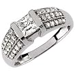 14K White Gold Stylish Reggae Diamond Wedding Ring (Center stone is not included)
