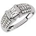 14K White Gold Stylish Reggae Diamond Wedding Ring (Center stone is not included)