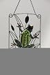 Frog by the Pond Metal and Glass Decorative Hanging Design Post
