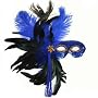 ROYAL BLUE ELEGANT MASQUERADE MARDI GRAS FEATHER MASK