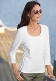 3/4-Sleeve Deep Scoopneck