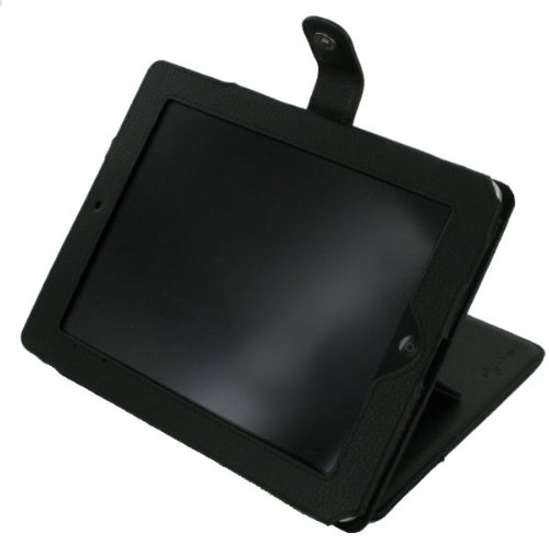 rooCASE Convertible Leather Folio Case for iPad 1st Generation (Black)