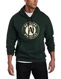 MLB Men's Oakland Athletics Suede Tek Long Sleeve Hooded Fleece Pullover (Dark Green, XX-Large)