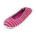 Snoozies Womens Striped Ballet Style Indoor Flats Slipper Socks