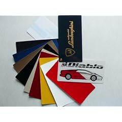 Lackmuster mit Farbnamen und Nummern / color chips - Lamborghini Diablo - sehr sch�n und selten