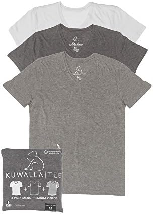 KUWALLA TEE - V Neck - 3 Pack T Shirts - Small Shades of Grey