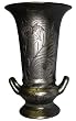 Contemporary Silver Vase / Urn - Hand Carved / Etched Floral Design, Porcelain Contemporary Silver Vase / Urn - Hand Carved / Etched Floral Design, Porcelain