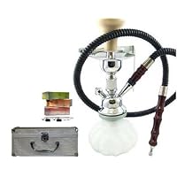11 Ice White Pumpkin Hookah Kit w/ Charcoal Soex and Case