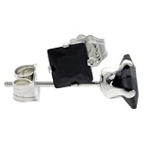 Black CZ 0.4 Carat Size Princess Cut Sterling Silver Stud Earrings