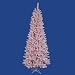 6.5' Pre-Lit LED Flocked Cupcake Pink Spruce Slim Christmas Tree- Clear Lights