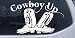 8in X 4.9in White -- Cowboy Up With Boots Rodeo Western Car Window Wall Laptop Decal Sticker