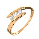 Image of 18ct Gold Ladies 0.25ct Trilogy Twist Diamond Ring