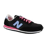 New Balance 410 UL410KBR Womens Nylon & Suede Laced Running Trainers Black Pink - 9