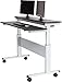 Stand Up Desk Store Split Top Electric Adjustable Height Standing Desk with Monitor Shelf (Black Frame/Matte Black Top, 60