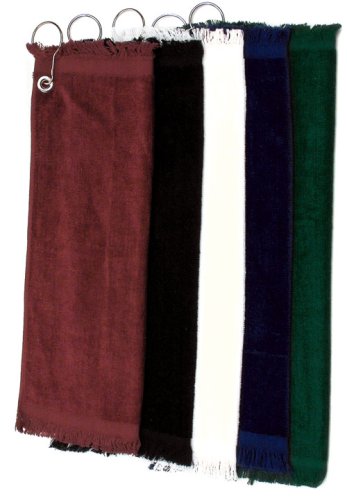 11 x 18 Towel With Fringe, 100% Cotton Velour Golf Bag Towel by Proactive