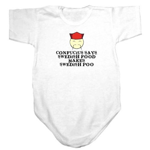 Baby Bodysuit White Swedish Food Makes Swedish Poo ! Sweden Country 3 - 6 Months
