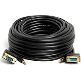 PTC 50 ft Premium VGA / SVGA / UXGA Monitor or Projector Cable with AUDIO - UL Listed Double Shielded Coaxial Type to Support Extra High Video Resolution