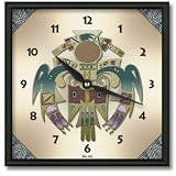 Bird Man Square Metal Wall Clock