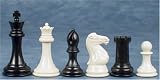 Value Triple Weighted Plastic Chess Set in Black & Ivory - 4 1/8 King