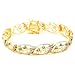 18k Yellow Gold Plated Sterling Silver Emerald and Diamond Accent Bracelet, 7.25"