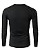 Doublju Mens Basic V-Neck Long Sleeve T-Shirt Black X-Large
