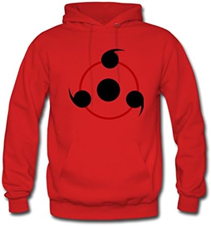 MeowStore Men's Japan Cartoon Naruto Sharingan Eyes Hoodies Coat Medium Red