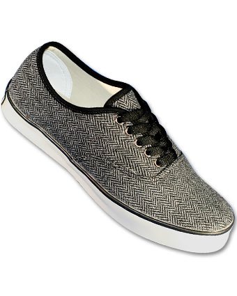 Aris Allen Mens Herringbone With Black Accents Classic Dance Sneaker with Suede Sole
