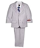 James Morgan Slate & Stripe 5-Piece Suit (Sizes 12M - 24M)