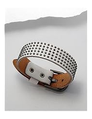 White Leather Bracelet In White Base